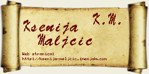 Ksenija Maljčić vizit kartica